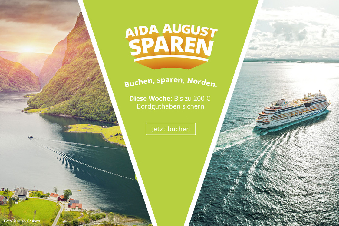 Ausgewählte AIDA Nordland-Reisen mit bis zu 200 Euro Bordguthaben